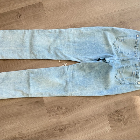 INC denim jeans Size us2/ 26. Blue ripped straight leg - Picture 3 of 9